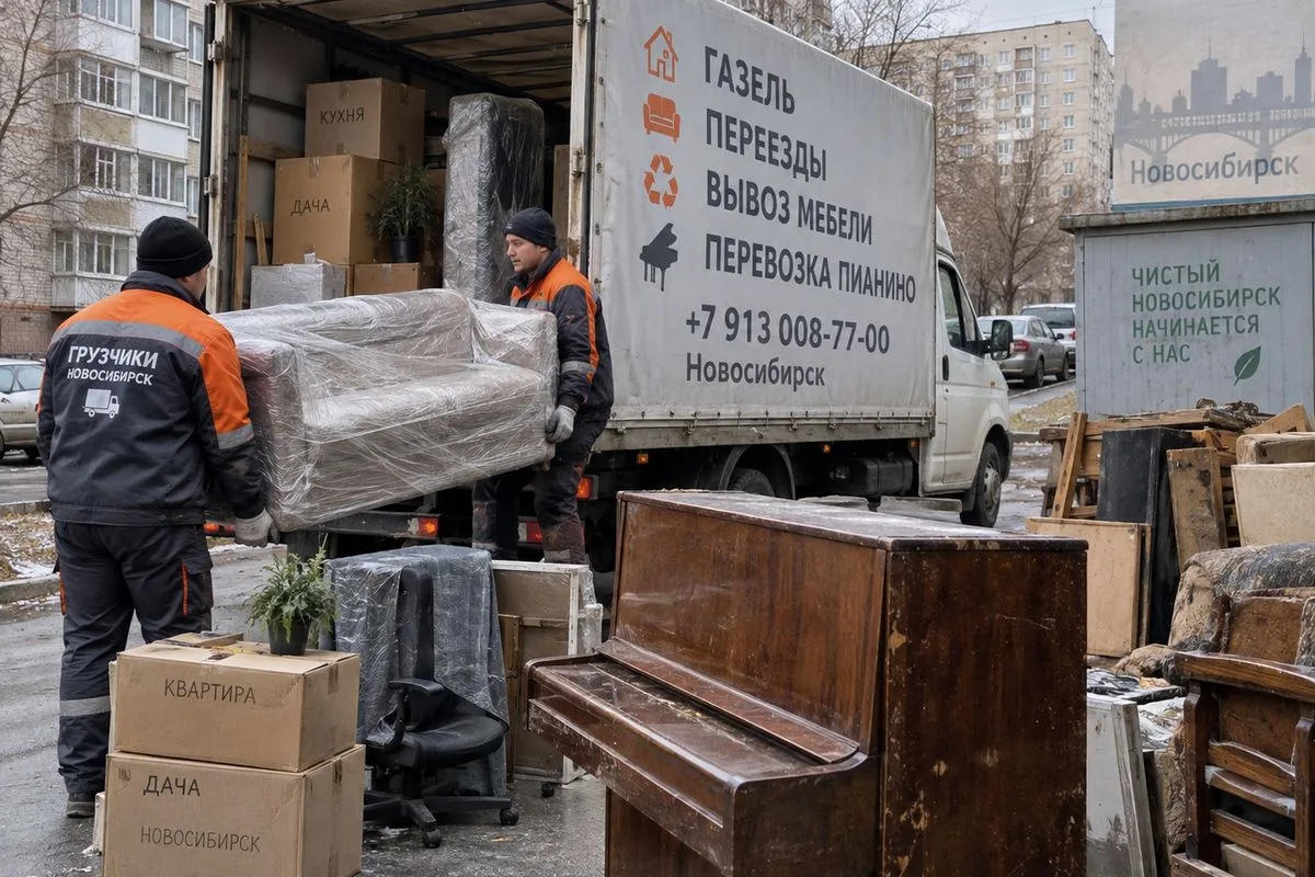 Фото перевозчика ГАЗель переезд утилизация мебели: Газель · Будка, Новосибирск